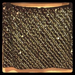 Alice + Olivia Black and Gold Mini Skirt